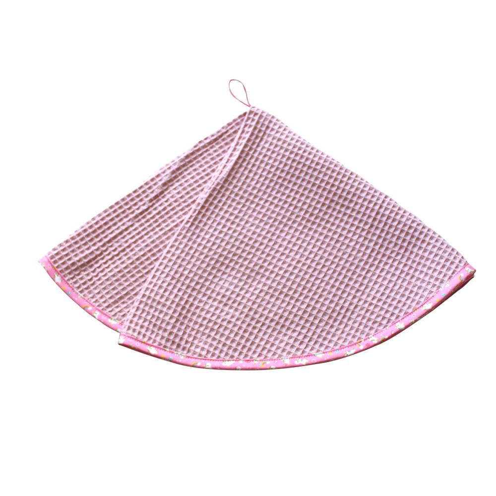 Linge pour les mains - Rond - Rose avec licornes