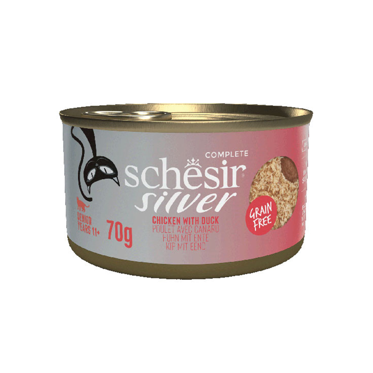 12x Schesir Silver - Mousse & Filet - Poulet Et Canard