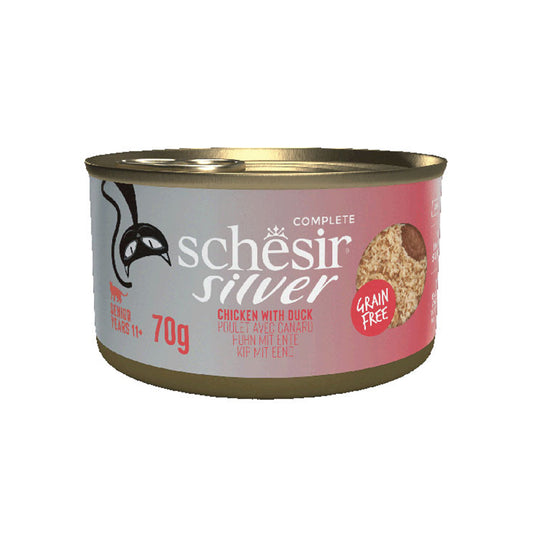 12x Schesir Silver - Mousse & Filet - Poulet Et Canard