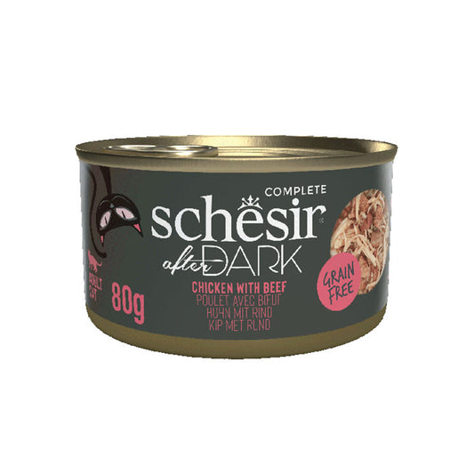 12x Schesir After Dark Filet - Bouillon - Poulet Et Bœuf