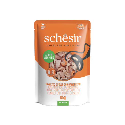12x Schesir Gelée - Thon, Poulet Et Crevettes