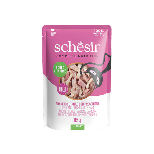 12x Schesir Gelée - Thon, Poulet Et Jambon