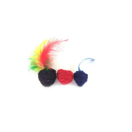 Pack de 3 boules au catnip - Rouge - Noir - Bleu