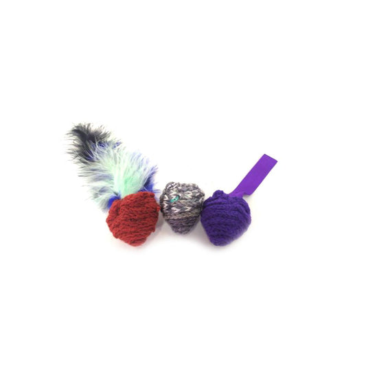 Pack de 3 boules au catnip - Bordeaux - Gris - Violet