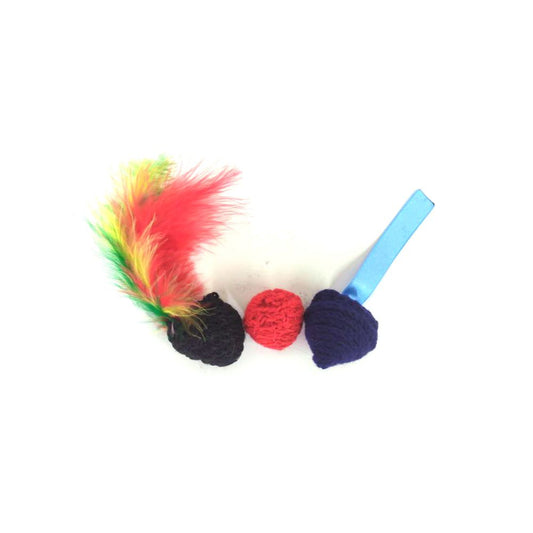 Pack de 3 boules au catnip - Bleu - Noir - Rouge
