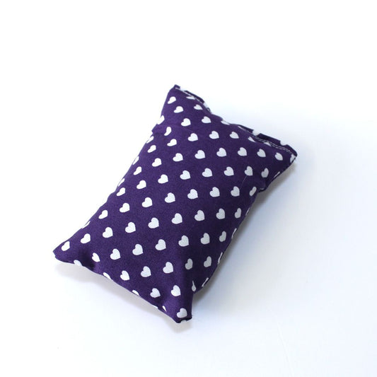 Coussin à la valériane - Moyen - Violet à coeurs blancs