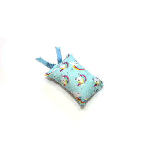 Coussin à la valériane - Moyen - Bleu avec licorne
