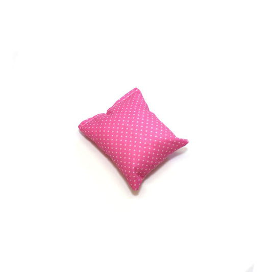 Coussin à la valériane - Moyen - Rose clair à pois blancs