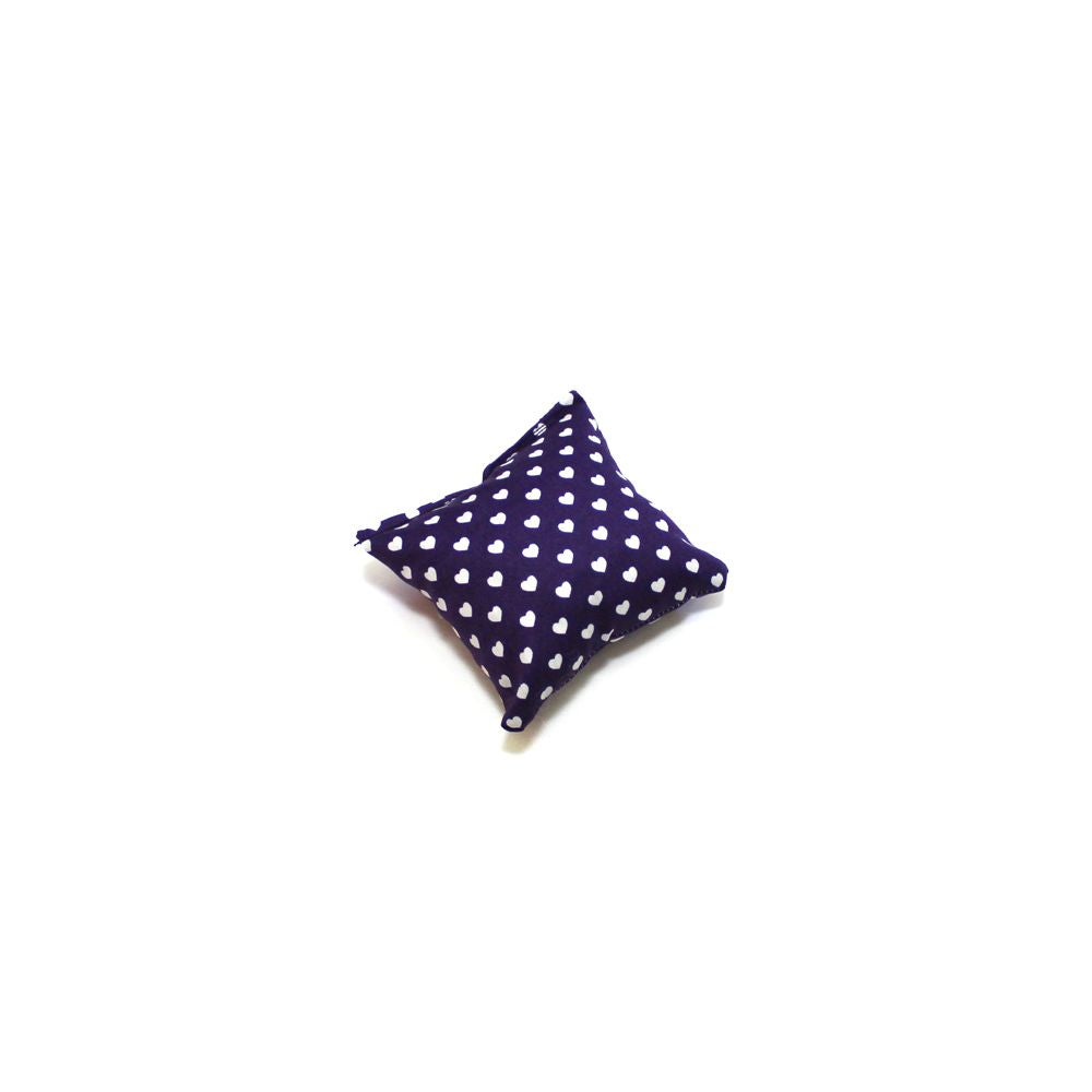 Coussin à la valériane - Moyen - Violet avec coeurs blancs