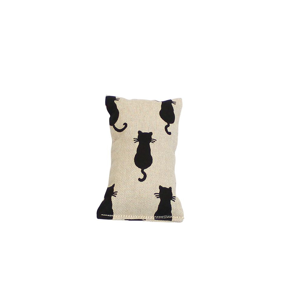 Coussin à la valériane - Moyen - Beige avec chats noirs