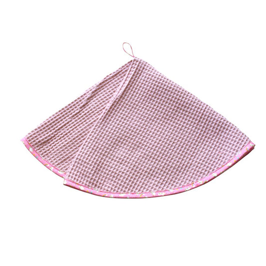 Linge pour les mains - Rond - Rose avec licornes