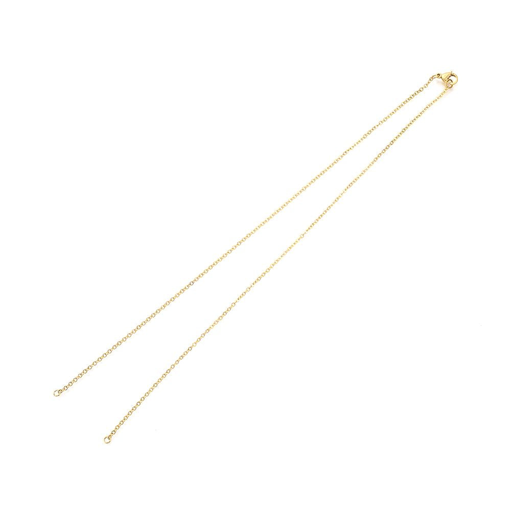 Collier avec chaîne en acier inoxydable - Plaquage doré - env. 47 cm