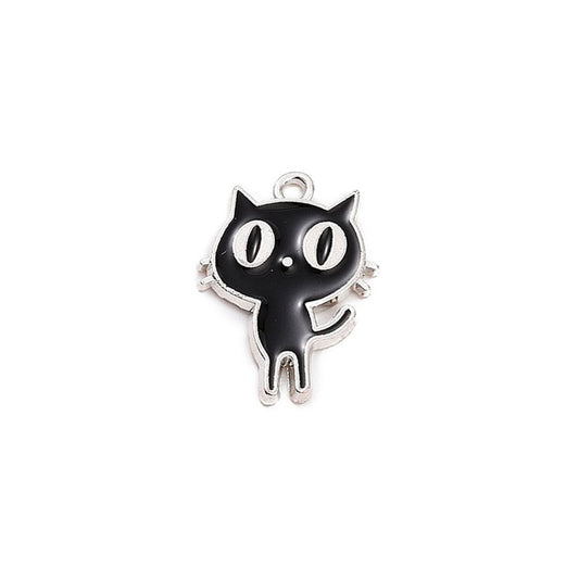 Pendentif Chat Coloré - En alliage et émaillé