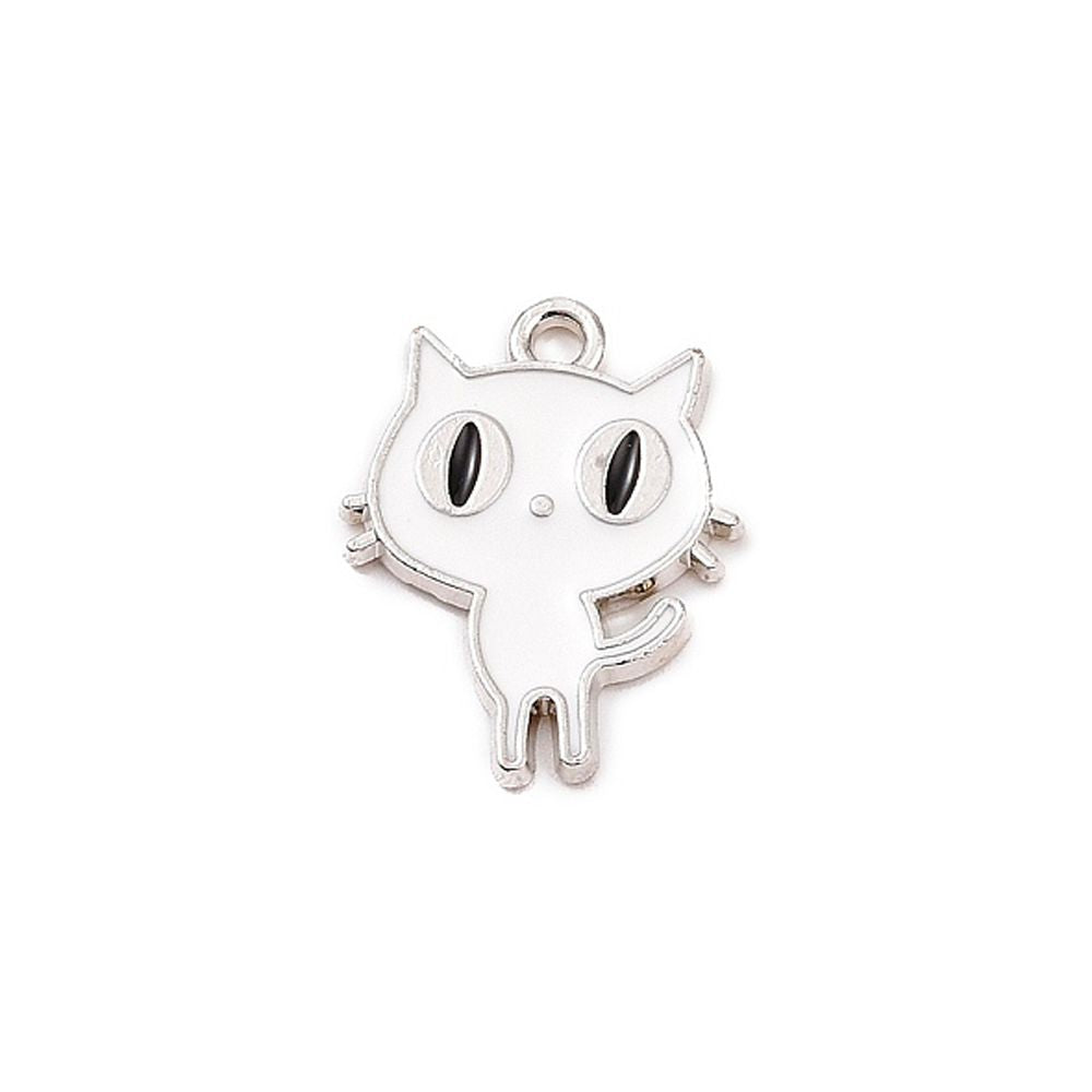 Pendentif Chat Coloré - En alliage et émaillé