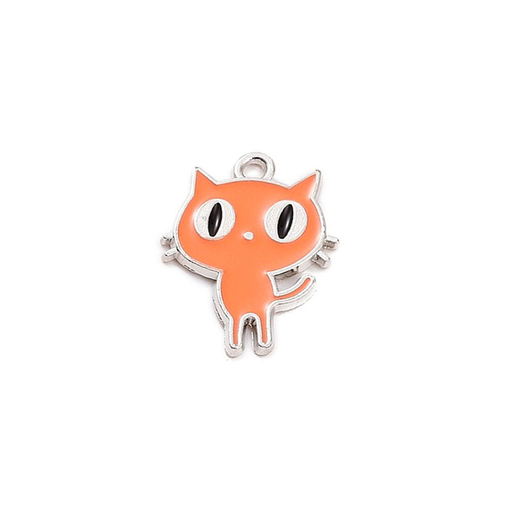 Pendentif Chat Coloré - En alliage et émaillé