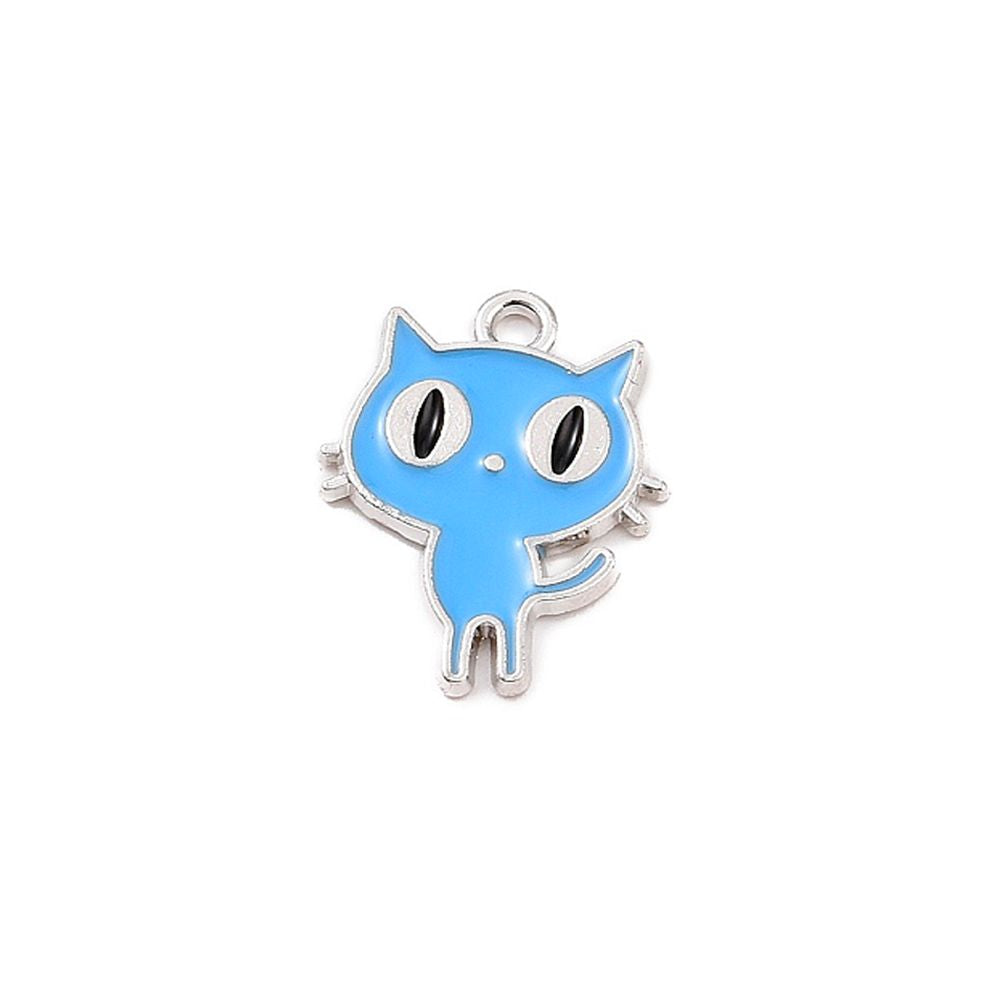 Pendentif Chat Coloré - En alliage et émaillé