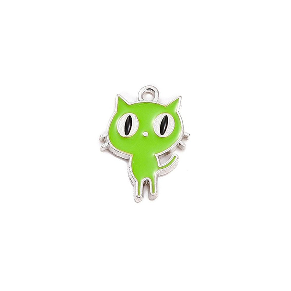 Pendentif Chat Coloré - En alliage et émaillé