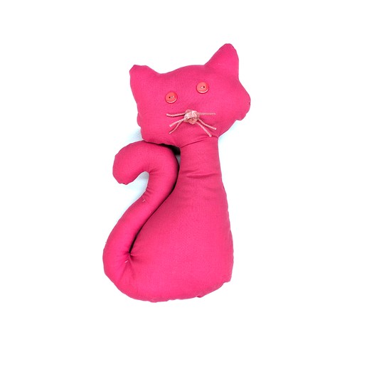 Petit Chat en Tissus - Coton - Rose