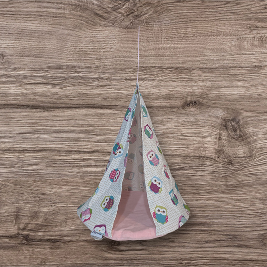 Tente plate - Hiboux - Rose