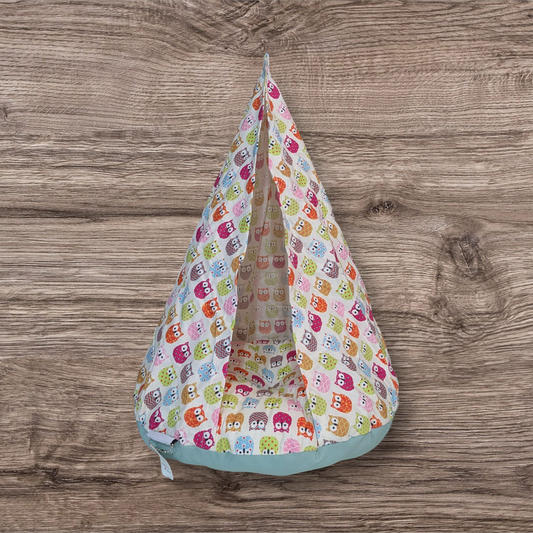 Tente douillette - Coton - Hiboux - Menthe