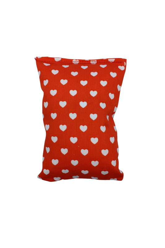 Coussin à la valériane - Moyen - Rouge avec cœurs