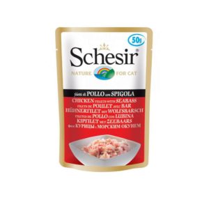 Schesir Cat (Gelée) - Filet de poulet avec bar - Sachet 50 g