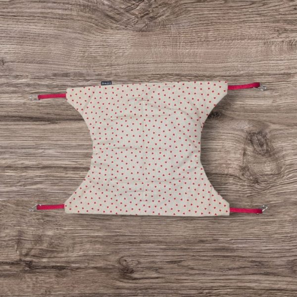 Hamac - Beige à coeurs rouges